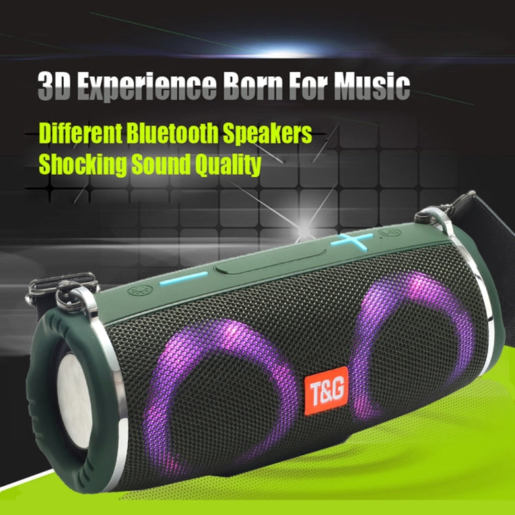 T&G TG642 RGB Light Waterproof  Portable Bluetooth Speaker Support FM / TF Card(Green) - Desktop Speaker by T&G | Online Shopping UK | buy2fix