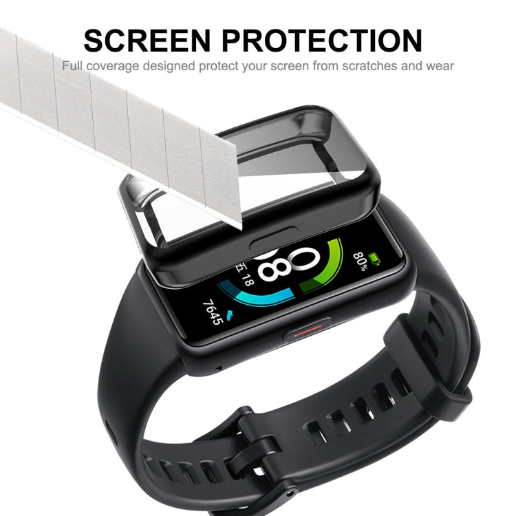 For Huawei Band 7/6 / Honor Band 6 ENKAY Hat-Prince Full Coverage Electroplated Soft TPU Case with Screen Protection(Black) - Watch Cases by ENKAY | Online Shopping UK | buy2fix