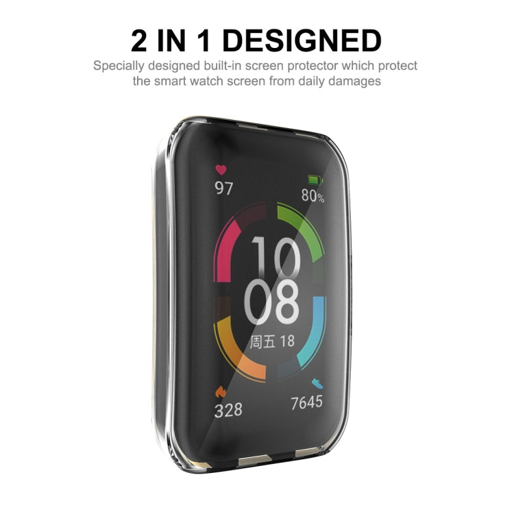 For Huawei Band 7/6 / Honor Band 6 ENKAY Hat-Prince Full Coverage Transparent Soft TPU Case with Screen Protection - Watch Cases by ENKAY | Online Shopping UK | buy2fix