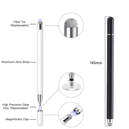 AT-30 2-in-1  Silicone Sucker + Conductive Cloth Head Handwriting Touch Screen Pen Mobile Phone Passive Capacitive Pen(Black) - Stylus Pen by buy2fix | Online Shopping UK | buy2fix