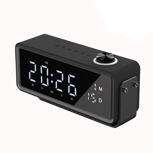 AEC K5 Mirror Alarm Clock Bluetooth Speakers with LED Light Support TF / FM(Black) - Desktop Speaker by AEC | Online Shopping UK | buy2fix