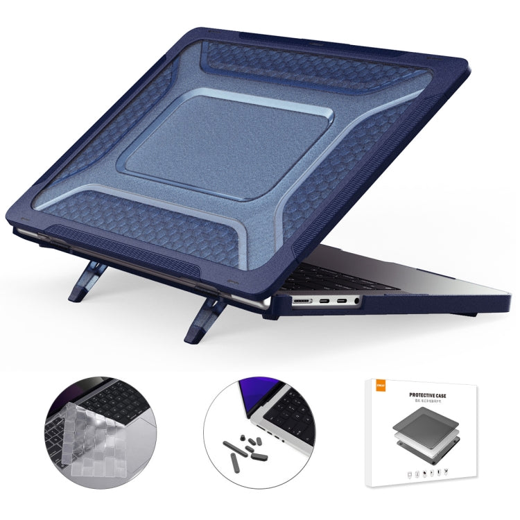 For MacBook Pro 14.2 A2442/A2779 2023 ENKAY Hat-Prince 3 in 1 Protective Bracket  Case Cover Hard Shell with TPU Keyboard Film / Anti-dust Plugs, Version:US(Blue) - MacBook Pro Cases by ENKAY | Online Shopping UK | buy2fix