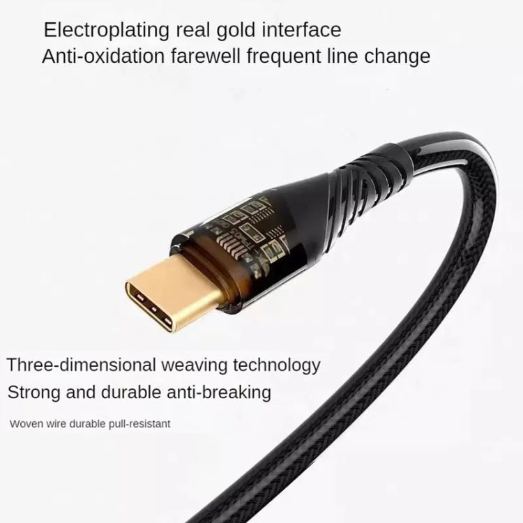 PD30W USB-C / Type-C to 8 Pin Transparent 3A Fast Charging Data Cable, Length: 1m(Black) - 2 in 1 Cable by buy2fix | Online Shopping UK | buy2fix