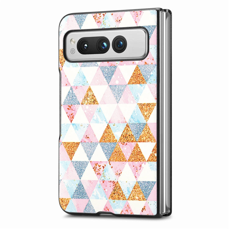 For Google Pixel Fold Colored Drawing Leather Skin Back Cover Phone Case(Rhombus) - Google Cases by buy2fix | Online Shopping UK | buy2fix