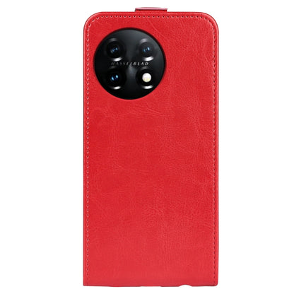 For OnePlus 11 R64 Texture Vertical Flip Leather Phone Case(Red) - OnePlus Cases by buy2fix | Online Shopping UK | buy2fix