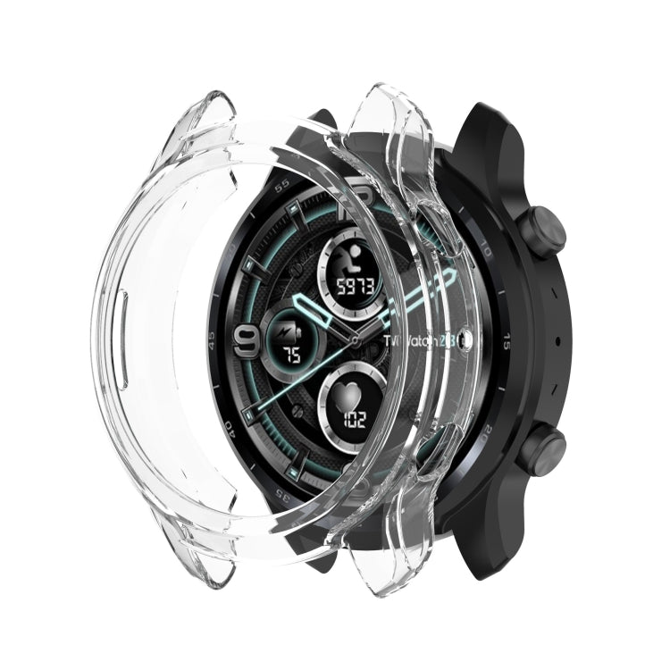 For Ticwatch Pro 3 Ultra TPU Color Transparent Half Wrapped Protective Shell(Transparent) - Watch Case by buy2fix | Online Shopping UK | buy2fix