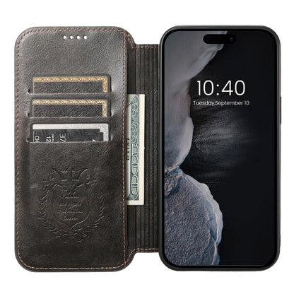 For iPhone 14 Pro Suteni J05 Leather Magnetic Magsafe Phone Case(Black) - iPhone 14 Pro Cases by Suteni | Online Shopping UK | buy2fix