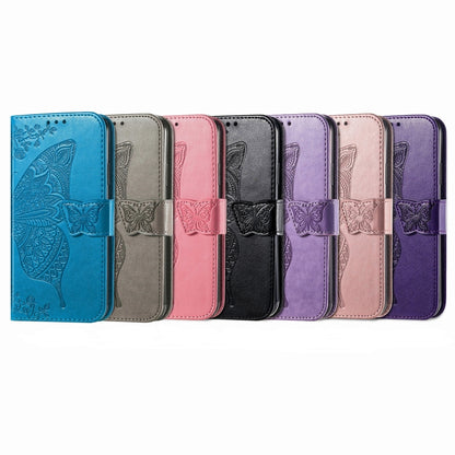 For Motorola Moto G  Play  2024 Butterfly Love Flower Embossed Leather Phone Case(Light Purple) - Motorola Cases by buy2fix | Online Shopping UK | buy2fix