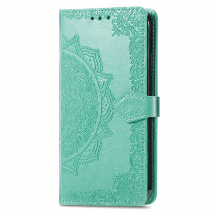 For Motorola Moto G Play 2024 Mandala Flower Embossed Leather Phone Case(Green) - Motorola Cases by buy2fix | Online Shopping UK | buy2fix