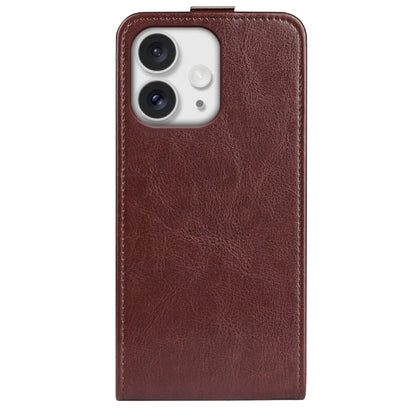 For iPhone 16 Pro Max R64 Texture Single Vertical Flip Leather Phone Case(Brown) - iPhone 16 Pro Max Cases by buy2fix | Online Shopping UK | buy2fix