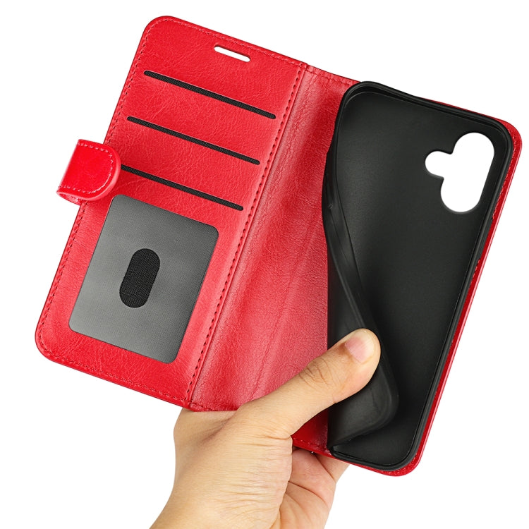 For iPhone 16 R64 Texture Horizontal Flip Leather Phone Case(Red) - iPhone 16 Cases by buy2fix | Online Shopping UK | buy2fix