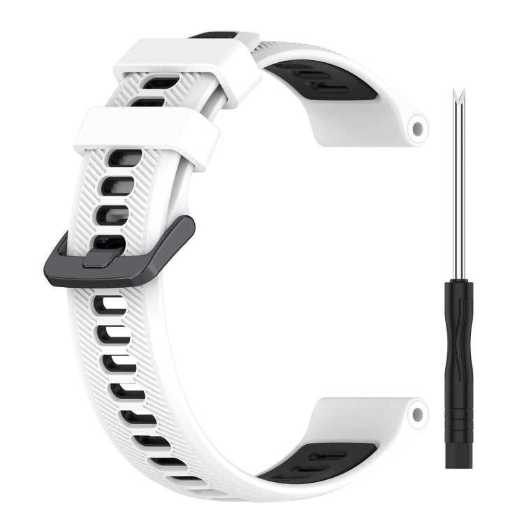 For Garmin Forerunner 935 Sports Two-Color Silicone Watch Band(White+Black) - Watch Bands by buy2fix | Online Shopping UK | buy2fix