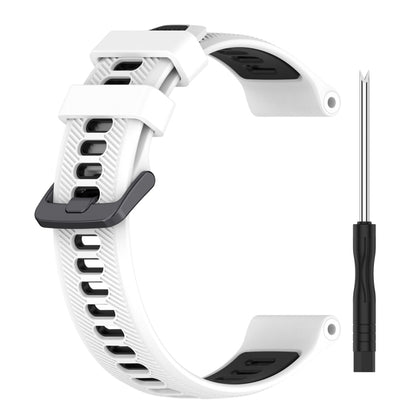 For Garmin Descent G1 Sports Two-Color Silicone Watch Band(White+Black) - Watch Bands by buy2fix | Online Shopping UK | buy2fix