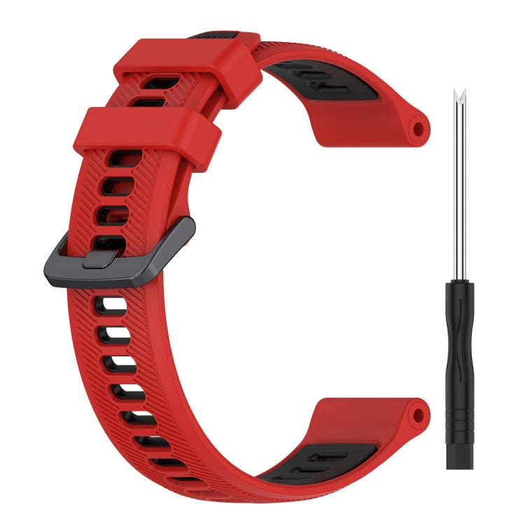 For Garmin Descent G1 Sports Two-Color Silicone Watch Band(Red+Black) - Watch Bands by buy2fix | Online Shopping UK | buy2fix