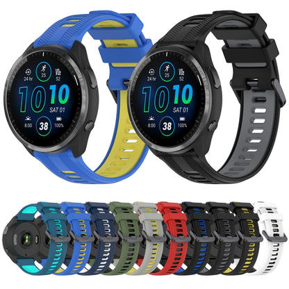 For Garmin Fenix 7 Sports Two-Color Silicone Watch Band(Blue+Teal) - Watch Bands by buy2fix | Online Shopping UK | buy2fix