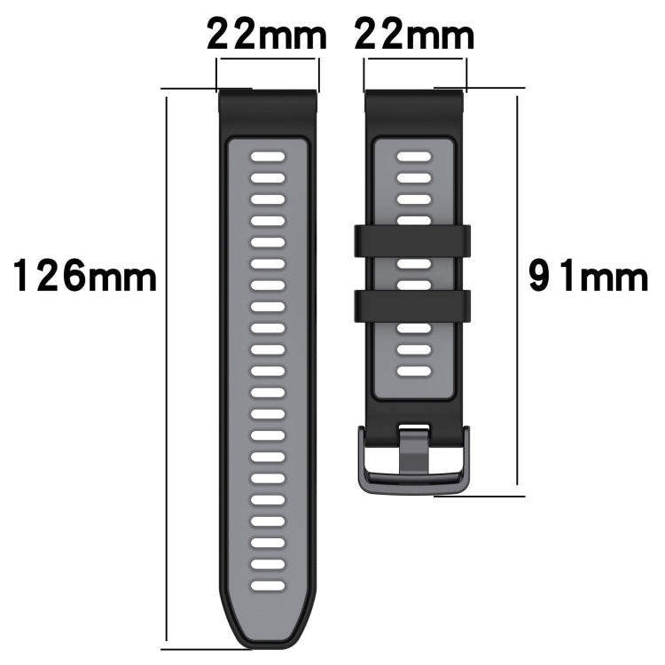 For Garmin Instinct 2 Sports Two-Color Silicone Watch Band(Army Green+Black) - Watch Bands by buy2fix | Online Shopping UK | buy2fix