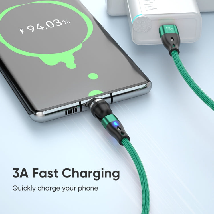 ENKAY PD60W Type-C to Type-C / 8 Pin / Micro USB Magnetic 540 Degrees Rotating Fast Charging Cable, Length:1m(Green) - Charging Cable & Head by ENKAY | Online Shopping UK | buy2fix