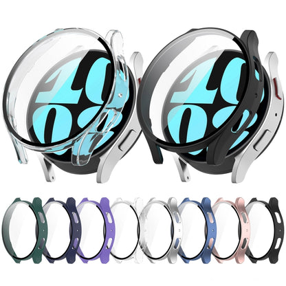 For Samsung Galaxy Watch6 44mm PC + Tempered Film Integrated Watch Protective Case(Black) - Watch Cases by buy2fix | Online Shopping UK | buy2fix