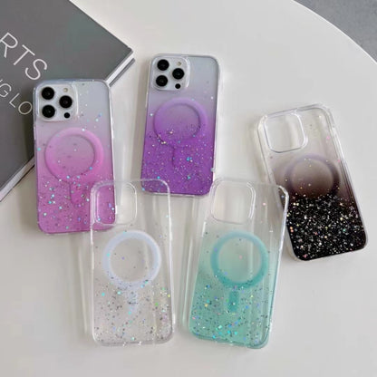 For iPhone 12 Pro Max MagSafe Glitter Hybrid Clear TPU Phone Case(White) - iPhone 12 Pro Max Cases by buy2fix | Online Shopping UK | buy2fix