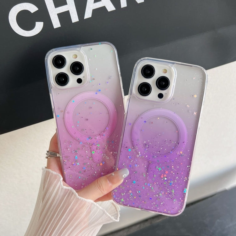 For iPhone 11 Pro Max MagSafe Glitter Hybrid Clear TPU Phone Case(Green) - iPhone 11 Cases by buy2fix | Online Shopping UK | buy2fix