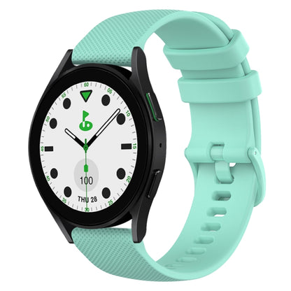 For Samsung Galaxy watch 5 Golf Edition 20mm Checkered Silicone Watch Band(Teal) - Watch Bands by buy2fix | Online Shopping UK | buy2fix