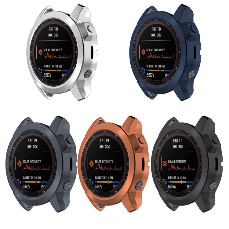 For Garmin Fenix 7 Pro Half Package Electroplated TPU Watch Protective Case(Gold) - Watch Cases by buy2fix | Online Shopping UK | buy2fix