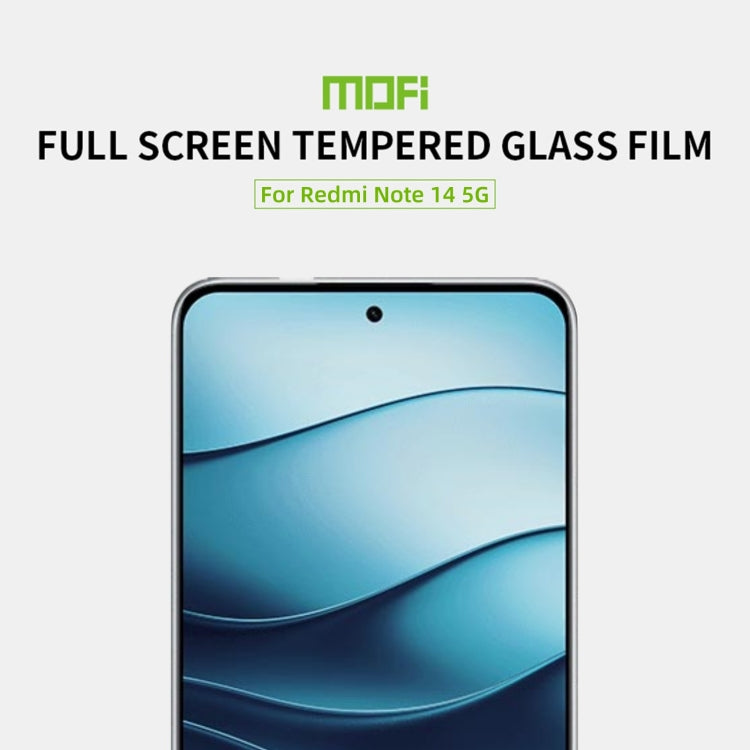 For Xiaomi Redmi Note 14 5G MOFI 9H 2.5D Full Screen Tempered Glass Film(Black) - Note 14 Tempered Glass by MOFI | Online Shopping UK | buy2fix