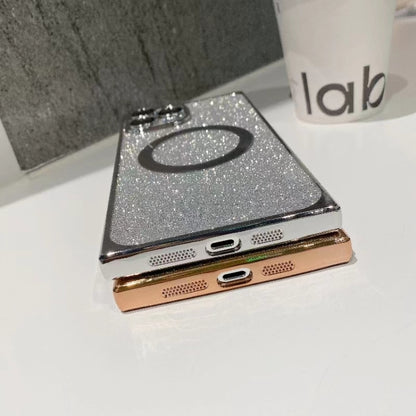 For iPhone 14 Square Gradient Magsafe Electroplating TPU Phone Case(Green) - iPhone 14 Cases by buy2fix | Online Shopping UK | buy2fix