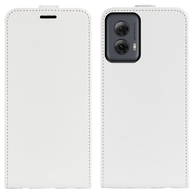 For Motorola Moto G Power 5G 2024 R64 Texture Single Vertical Flip Leather Phone Case(White) - Motorola Cases by buy2fix | Online Shopping UK | buy2fix