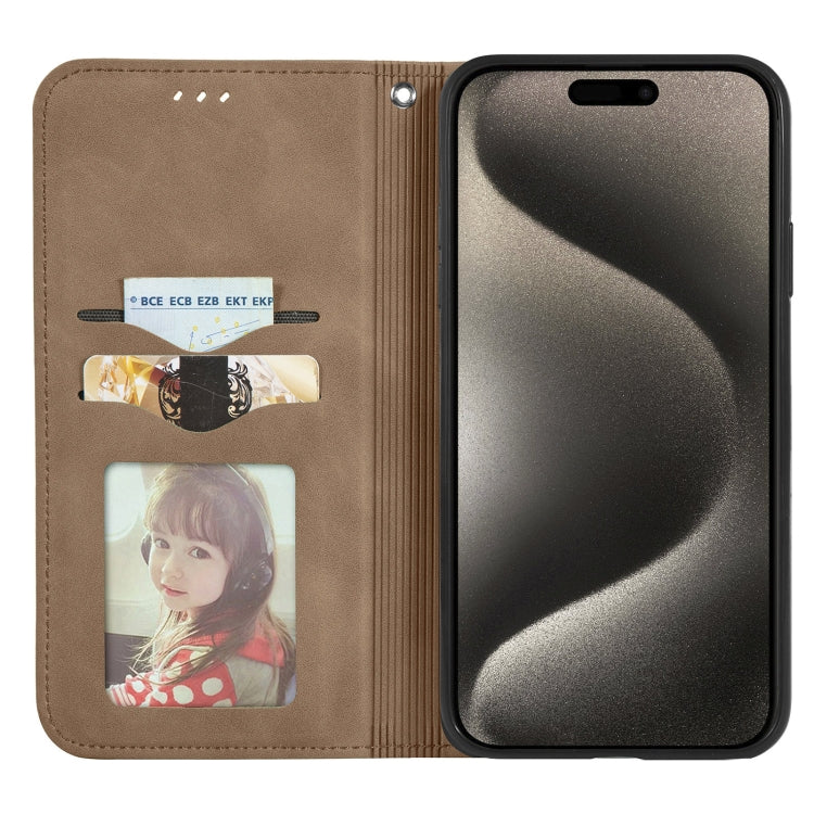 For iPhone 16 Pro Max Retro Skin Feel Magnetic Flip Leather Phone Case(Brown) - iPhone 16 Pro Max Cases by buy2fix | Online Shopping UK | buy2fix