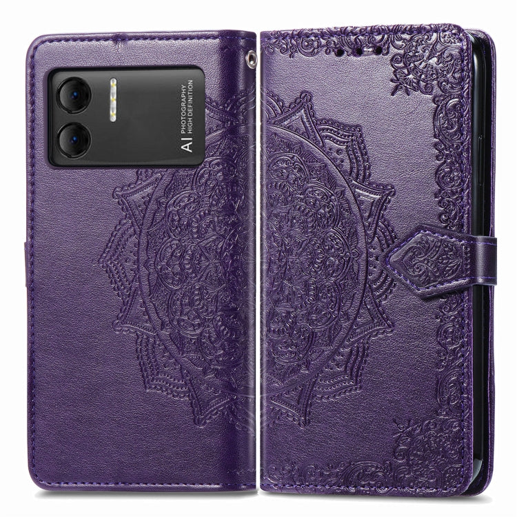 For DOOGEE X98 Pro / X98 Mandala Flower Embossed Leather Phone Case(Purple) - Doogee Cases by buy2fix | Online Shopping UK | buy2fix