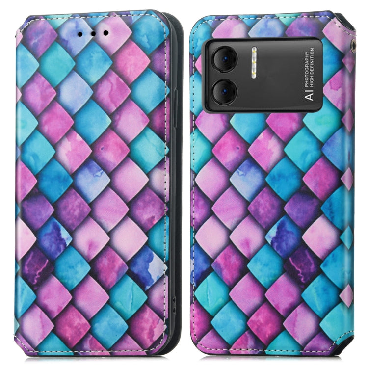 For DOOGEE X98 Pro / X98 CaseNeo Colorful Magnetic Leather Phone Case(Purple Scales) - Doogee Cases by buy2fix | Online Shopping UK | buy2fix