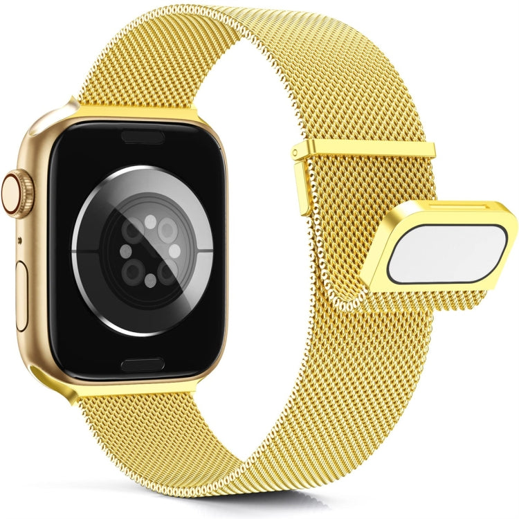 For Apple Watch SE 40mm Milan Double Magnetic Steel Mesh Watch Band(Gold) - Watch Bands by buy2fix | Online Shopping UK | buy2fix