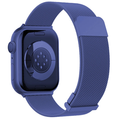 For Apple Watch 6 40mm Milan Double Magnetic Steel Mesh Watch Band(Blue) - Watch Bands by buy2fix | Online Shopping UK | buy2fix