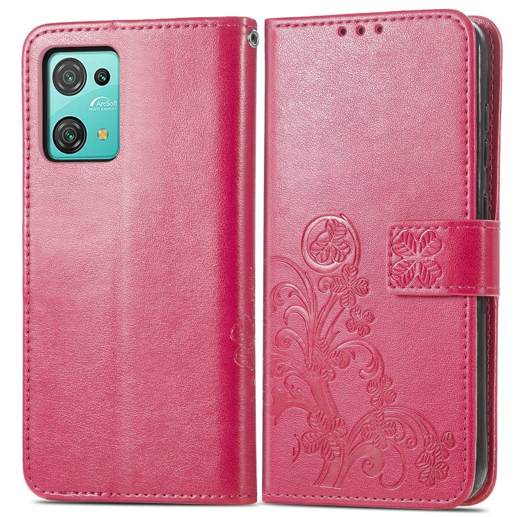 For Blackview Oscal C30 Pro Four-leaf Clasp Embossed Buckle Leather Phone Case(Magenta) - More Brand by buy2fix | Online Shopping UK | buy2fix