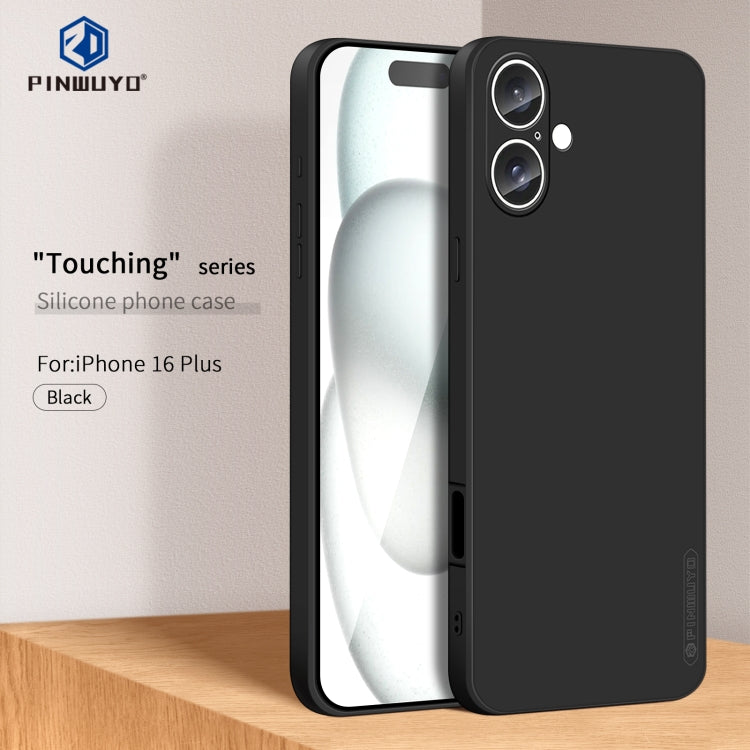 For iPhone 16 Plus PINWUYO Sense Series Liquid Silicone TPU Phone Case(Black) - iPhone 16 Plus Cases by PINWUYO | Online Shopping UK | buy2fix