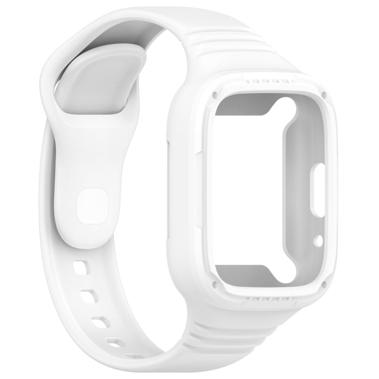 For Redmi Watch 3 Lite Integrated Fully Enclosed Silicone Watch Band(White) - Watch Bands by buy2fix | Online Shopping UK | buy2fix