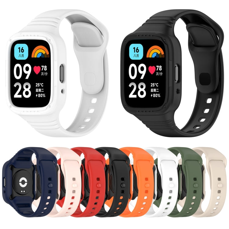 For Redmi Watch 3 Lite Integrated Fully Enclosed Silicone Watch Band(White) - Watch Bands by buy2fix | Online Shopping UK | buy2fix