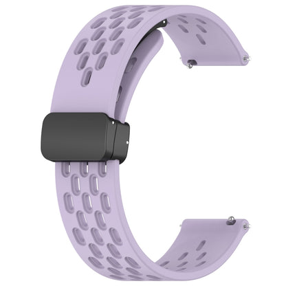 For Amazfit GTS 4 Mini 20mm Folding Magnetic Clasp Silicone Watch Band(Purple) - Watch Bands by buy2fix | Online Shopping UK | buy2fix