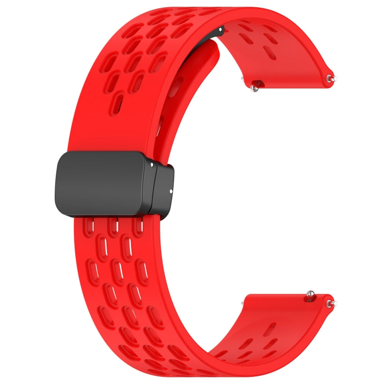 For Amazfit GTS 2 Mini 20mm Folding Magnetic Clasp Silicone Watch Band(Red) - Watch Bands by buy2fix | Online Shopping UK | buy2fix