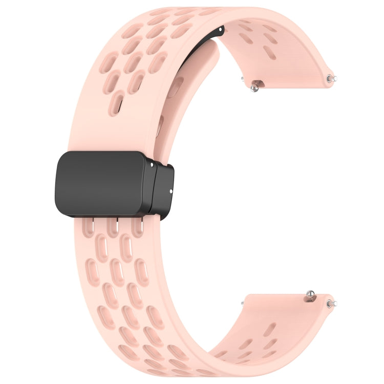 For Amazfit Pop 20mm Folding Magnetic Clasp Silicone Watch Band(Pink) - Watch Bands by buy2fix | Online Shopping UK | buy2fix