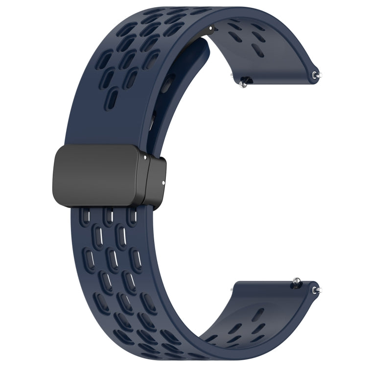 For Amazfit Pop 20mm Folding Magnetic Clasp Silicone Watch Band(Midnight Blue) - Watch Bands by buy2fix | Online Shopping UK | buy2fix