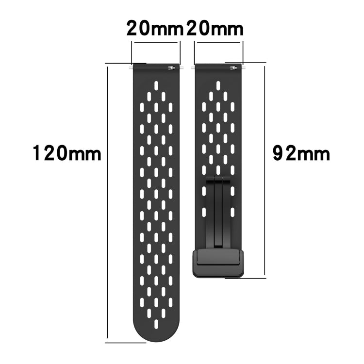 For Amazfit Bip 1S 20mm Folding Magnetic Clasp Silicone Watch Band(Water Duck) - Watch Bands by buy2fix | Online Shopping UK | buy2fix