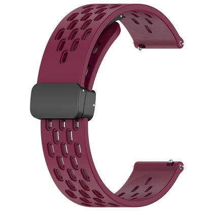 For Honor Watch GS 3 22mm Folding Magnetic Clasp Silicone Watch Band(Wine Red) - Watch Bands by buy2fix | Online Shopping UK | buy2fix