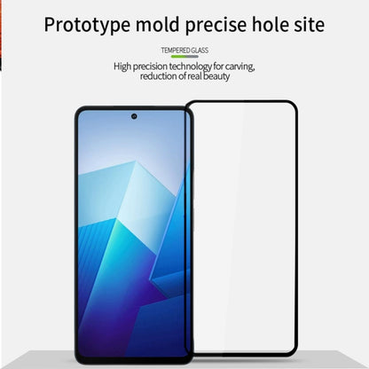 For vivo iQOO Z8X / Z7X PINWUYO 9H 2.5D Full Screen Tempered Glass Film(Black) - vivo Tempered Glass by PINWUYO | Online Shopping UK | buy2fix