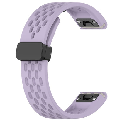 For Garmin Fenix 5S 20mm Folding Buckle Hole Silicone Watch Band(Purple) - Watch Bands by buy2fix | Online Shopping UK | buy2fix