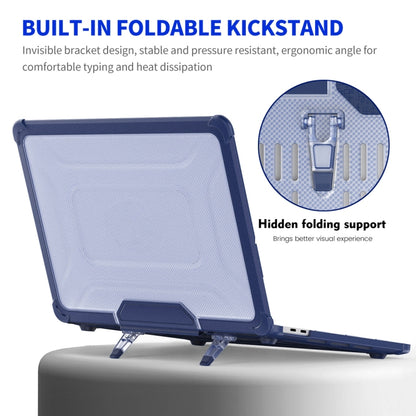 For MacBook Pro 13.3 A2251/A2289/A2338 ENKAY Hat-Prince 3 in 1 Protective Bracket Case Cover Hard Shell with TPU Keyboard Film / PET Screen Protector, Version:EU(Dark Blue) - MacBook Pro Cases by ENKAY | Online Shopping UK | buy2fix