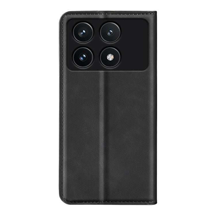 For Xiaomi Redmi K70 Retro-skin Magnetic Suction Leather Phone Case(Black) - K70 Cases by buy2fix | Online Shopping UK | buy2fix