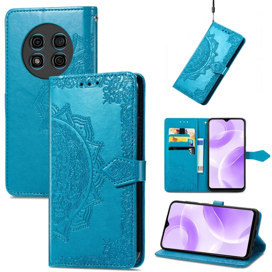 For Ulefone Note 15 Mandala Flower Embossed Leather Phone Case(Blue) - Ulefone Cases by buy2fix | Online Shopping UK | buy2fix