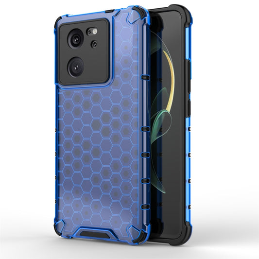 For Xiaomi 13T Shockproof Honeycomb Phone Case(Blue) - Xiaomi Cases by buy2fix | Online Shopping UK | buy2fix